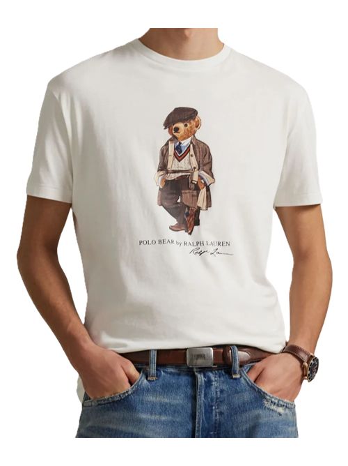 Polo Ralph Lauren T-shirt Polo Bear Polo Ralph Lauren | 710P00085001FA25 DECKWASH WHITE HRTG